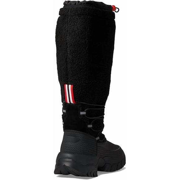 NEW HUNTER women's wanderer tall sherpa snow boot in black - Picture 3 of 4